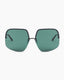 Oversized Wraparound Sunglasses Green