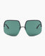 Oversized Wraparound Sunglasses Green