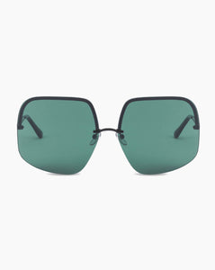 Oversized Wraparound Sunglasses Green