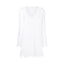 Scallop Hem V Neck Dress White