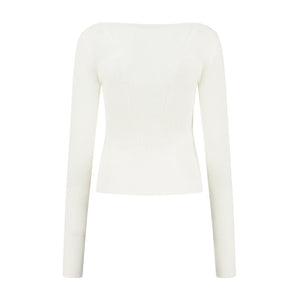 Olvera Long Sleeve Knit Top Ivory