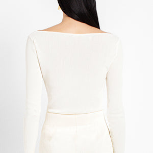 Olvera Long Sleeve Knit Top Ivory
