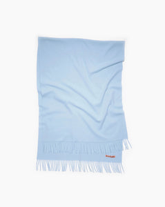 Fringe Wool Scarf Light Blue
