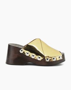 Wedge Clogs Gold