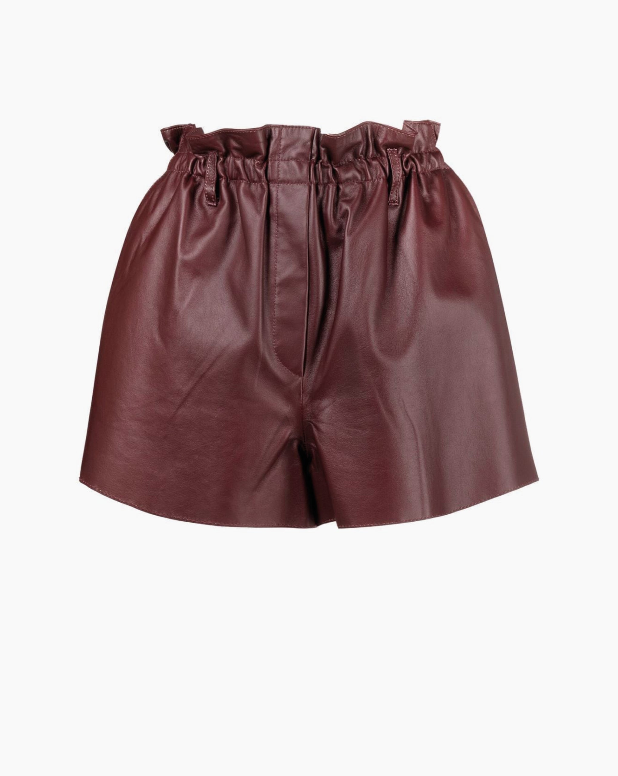 Leather Paperbag Waist Shorts