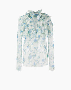 Printed Tulle Top White