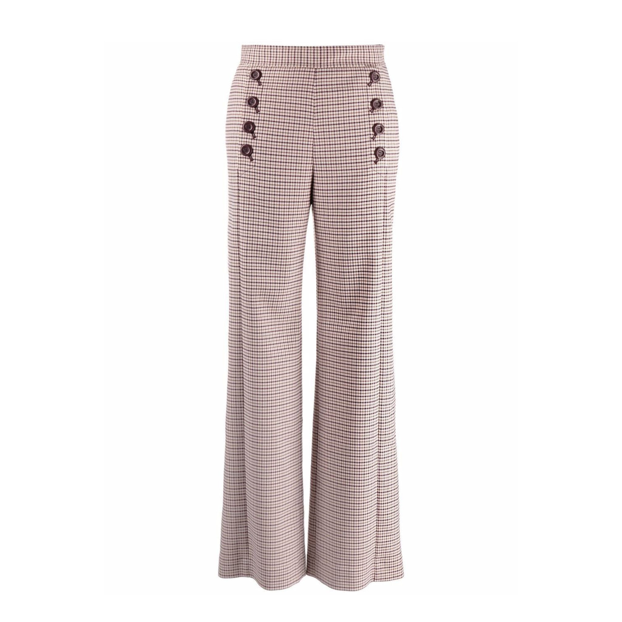 Checkered Flared Trousers