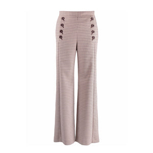Checkered Flared Trousers