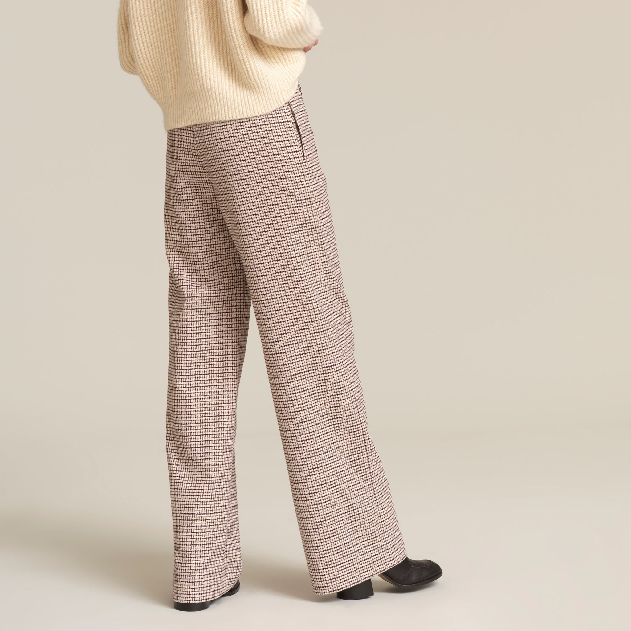 Checkered Flared Trousers