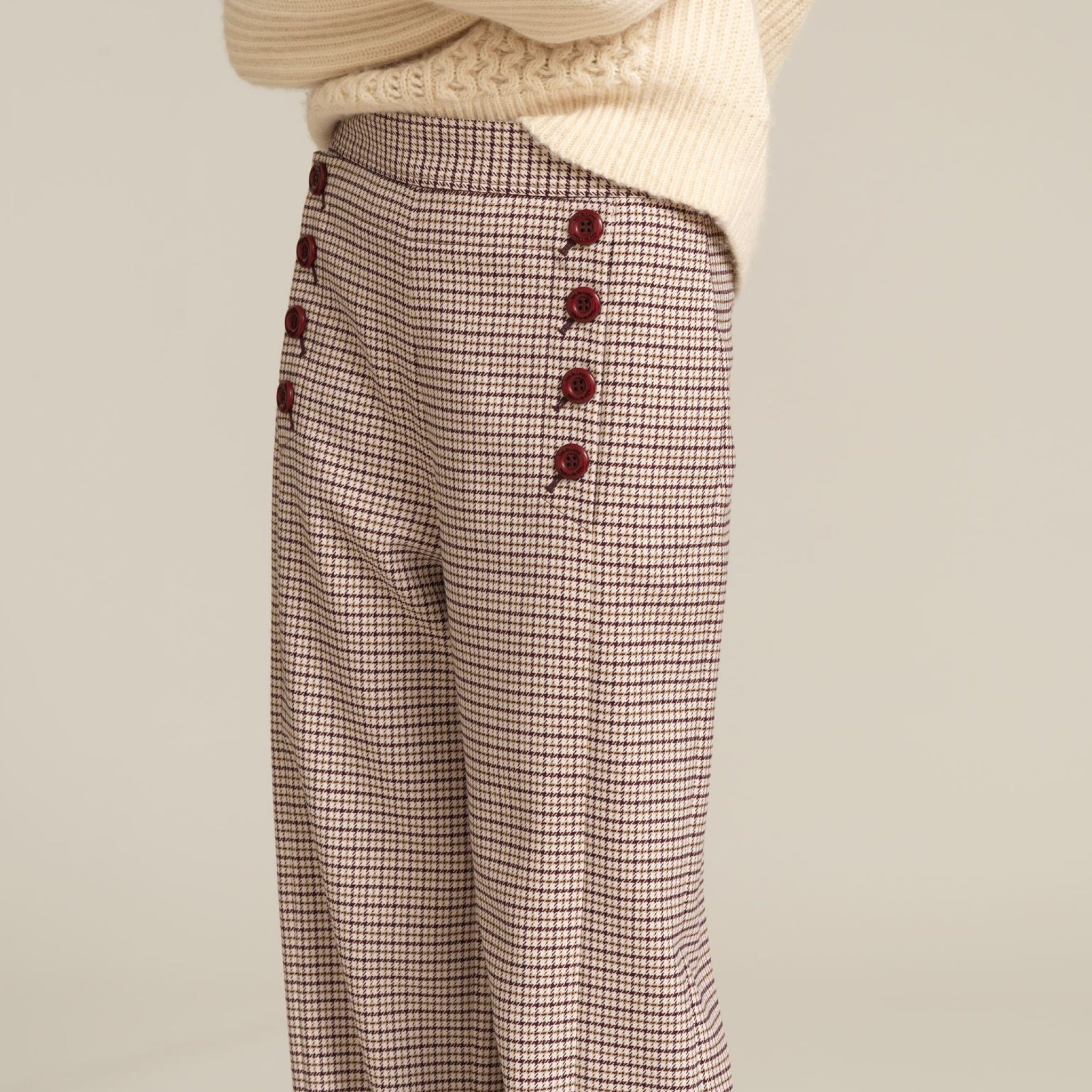 Checkered Flared Trousers