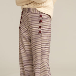 Checkered Flared Trousers